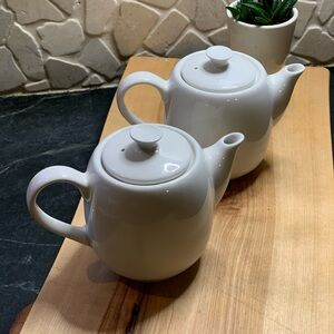 CAMEO CHINA | Set of 2 | White China Single Serving Teapots
